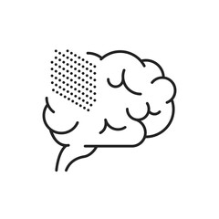 Brain disease alzheimer s line black icon. Human organ concept. Memory loss. Decrease in mental human abilities. Sign for web page, mobile app, button, logo. Editable stroke