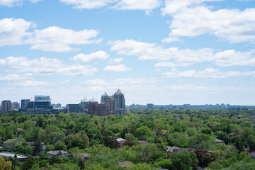 Fototapeta na wymiar View in North York on a sunny day in Ontario Canada