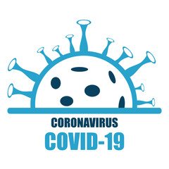 Vector illustration coronavirus 2019-nCoV, Covid-19 icon. Coronavirus outbreak concept.Virus covid-19 cell half icon.