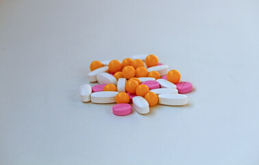 pills on a white background
