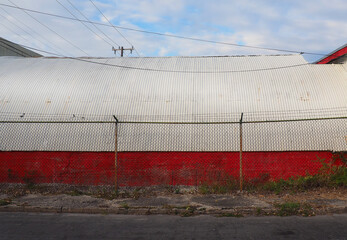 Red and white building