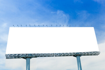 Blank billboard with a background of sky. With clipping path on screen - can be used for trade...