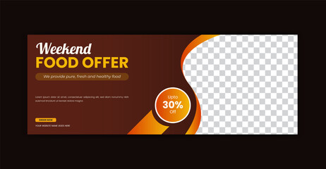 Restaurant food sale offer social media post facebook cover page timeline web ad banner template design