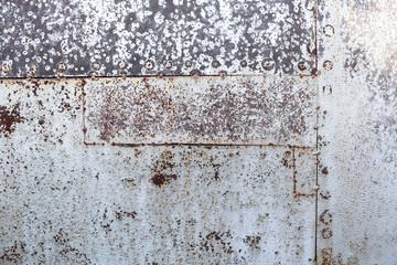texture  of rusty metal with silver paint