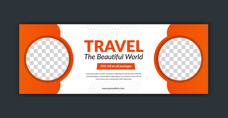 Travel or tour agency social media instagram post facebook cover page timeline web ad banner template design - obrazy, fototapety, plakaty