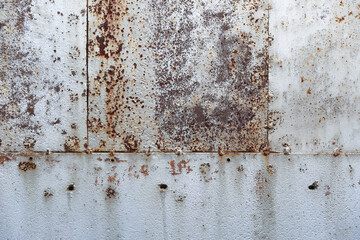 texture  of rusty metal with silver paint