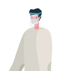 Male doctor with mask vector design