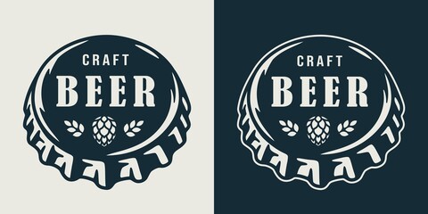 Emblem with metal cork from a beer bottle