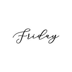 Friday. Calligraphy card, banner or poster graphic design handwritten lettering vector element.