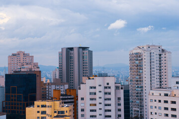Fototapeta na wymiar tall buildings on avenue paulista