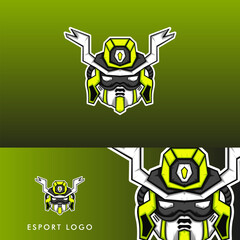 robot head esport mascot logo Premium Vector