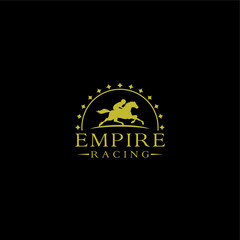 Horse logo on black background