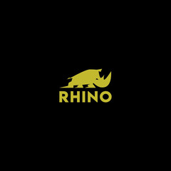 Rhino logo on black background