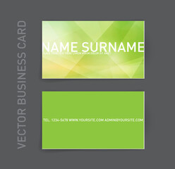 Vector business card template with geometric background
