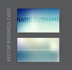 Naklejka premium Vector business card template with blurry background