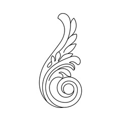 Vintage baroque frame scroll ornament engraving border floral retro pattern antique style acanthus foliage swirl decorative design element filigree calligraphy vector