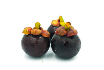 mangosteen fruits on a white background