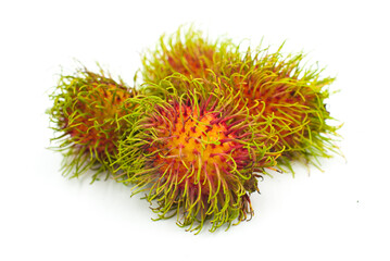 Rambutan on a white background