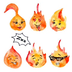 Hand drawn fire characters