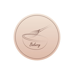 Bakery logo design. Bakery sign vector. Whisk logo design.