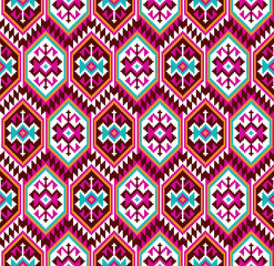 Tribal seamless colourful geometric pattern. Ethnic vector texture. Traditional ornament. 