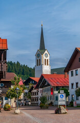 Fototapeta na wymiar Stadtzentrum, Oberstaufen. Bayern, Deutschland