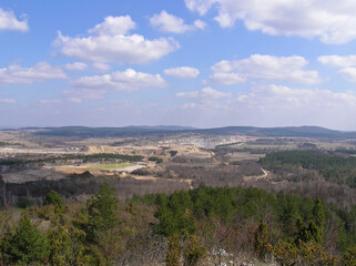 Landscape of Swietokrzyskie region near Piekoszow, Poland