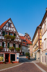 Plakat historischen Altstadt, Gernsbach. Murgtal. Deutschland
