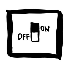 Switch. Vector illustration. Imitation drawing brush black ink
