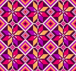 Tribal seamless colourful geometric pattern. Ethnic vector texture. Traditional ornament. 