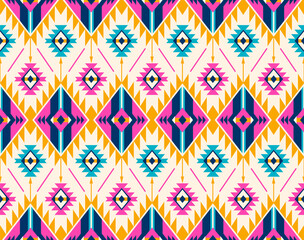 Tribal seamless colourful geometric pattern. Ethnic vector texture. Traditional ornament. 