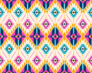 Tribal seamless colourful geometric pattern. Ethnic vector texture. Traditional ornament. 