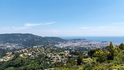 Obraz premium Panorama sur la mer depuis la pyramide Falicon près de Nice - Landscape in South of France