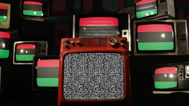 Pan-African flag and Vintage Televisions.