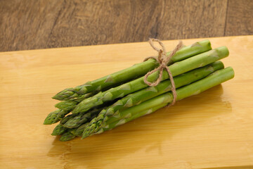 Raw asparagus heap