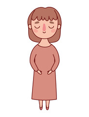 Avatar woman cartoon with brown hair vector design