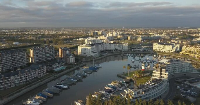 Aerial view of the private neighborhood of Nordelta, located in the Tigre district, Buenos Aires, Argentina.