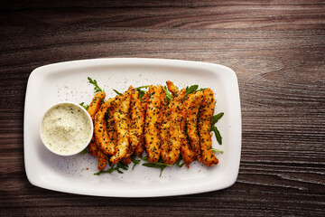 Sesame cod studs with tartare sauce
