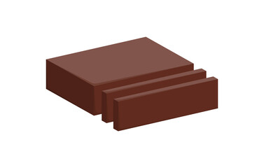 Sliced butter and sliced of delicious chocolate butter realistic vector illustration