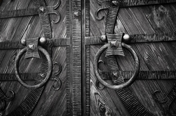 Forged door handles in retro style