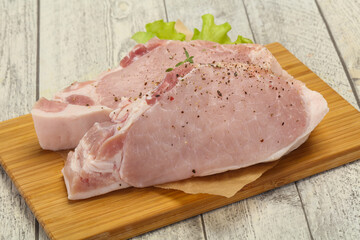 Raw pork meat steak for grill