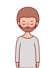 Isolated avatar man cartoon with beard vector design