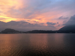 sunrise over Lake Como, Italy