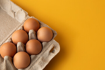background of fresh eggs for sale at a market
