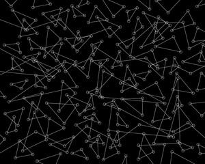 Abstract Vector background with white triangles on black background