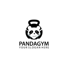 panda gym logo design isolated on white background
