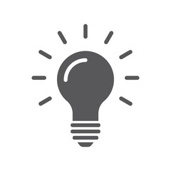 Light bulb icon. Electric lamp illustration, symbol of idea, innovation and solution.