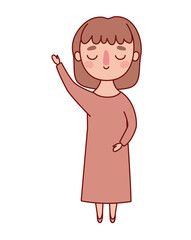 Avatar woman cartoon with brown hair vector design