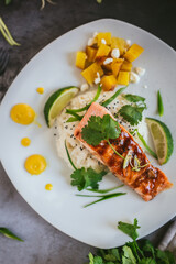 Glazed Salmon With Steamed White Rice