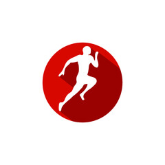 Obraz premium logo running man sports vector